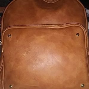 Cognac leather backpack